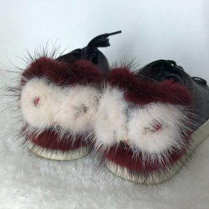 Lola Cruz feathery red eye owl shoes